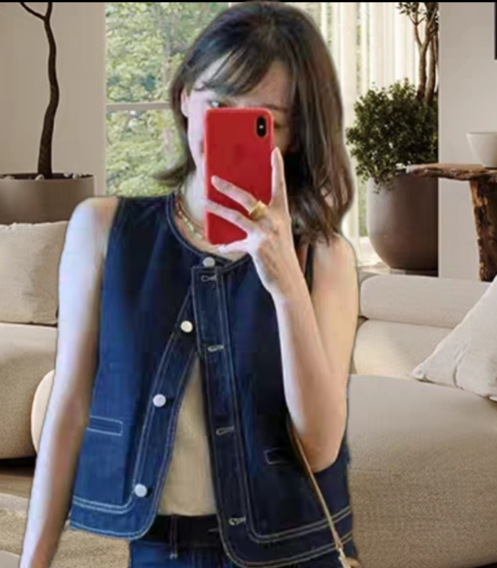 New Korean Style High Quality Soft Denim Vest Tank Top - Image 3