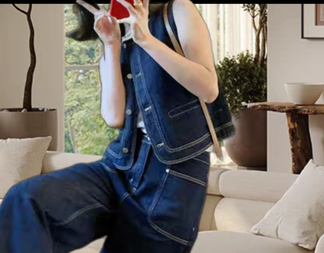 New Korean Style High Quality Soft Denim Vest Tank Top - Image 4