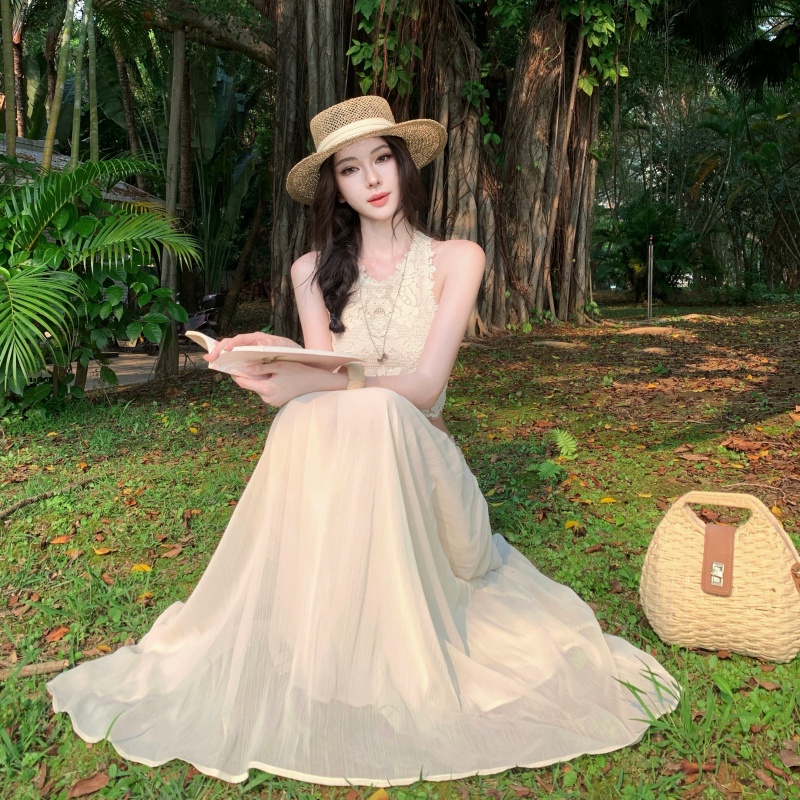 Elegant Sweet Eyelash Lace Top and Long Skirt Two-Piece Set for Women - Style 94091f - Image 3