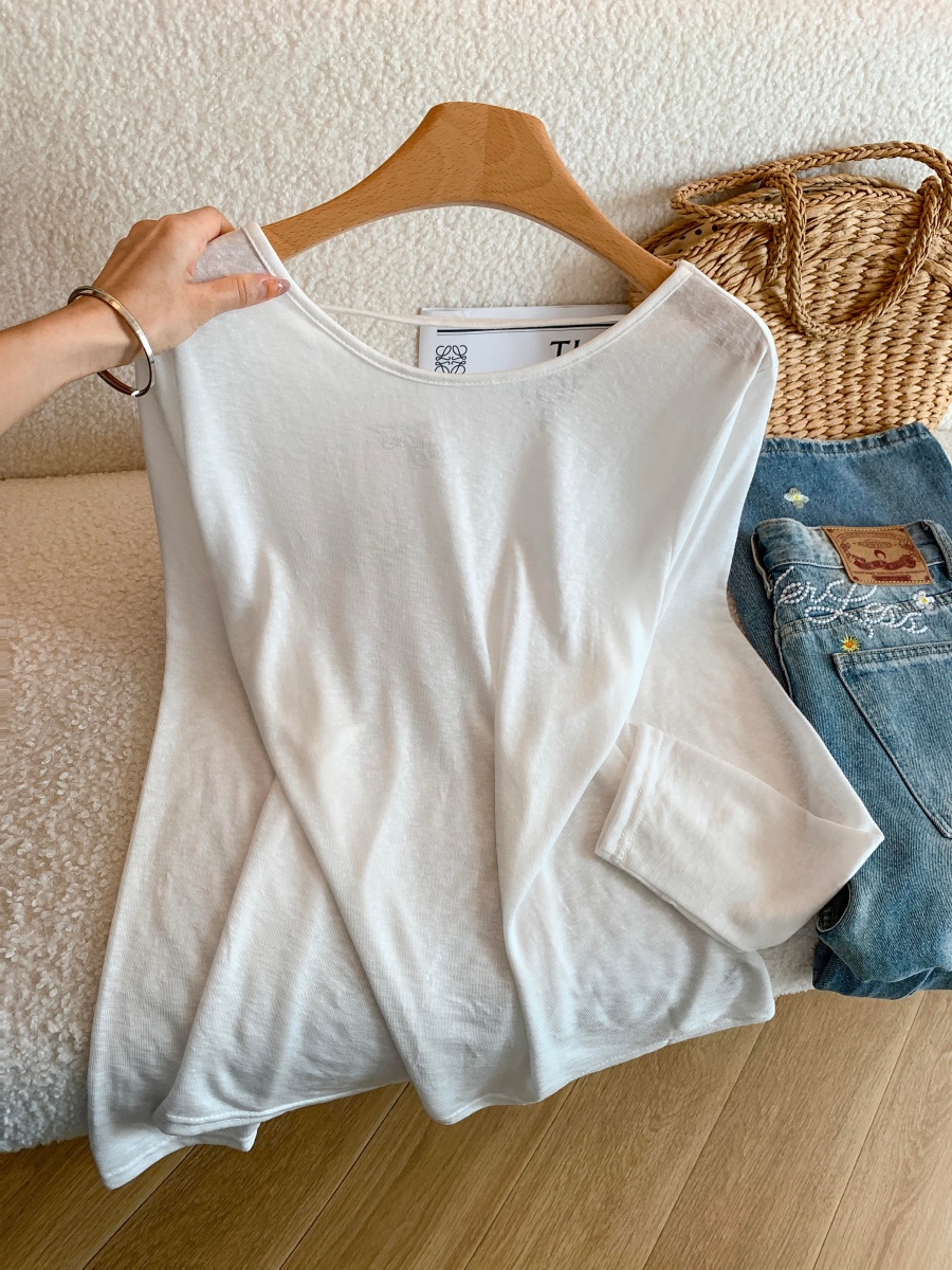 Women's V-Neck Twist Front Long Sleeve Lightweight Summer Sun Protection Top - Image 4