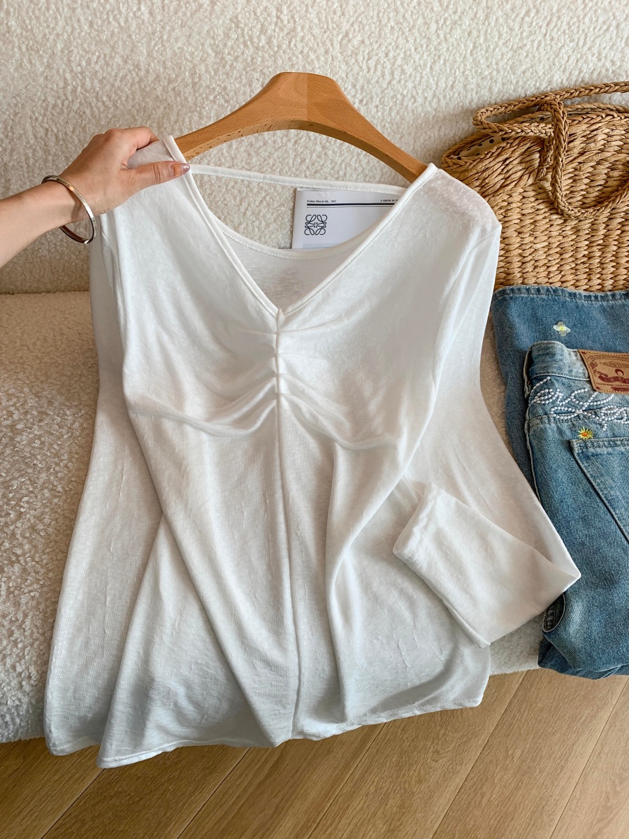 Korean Minimalist Knot Front and Back Wear Light Sun Protection Long Sleeve T-Shirt for Women - Style cbd605 - Image 3