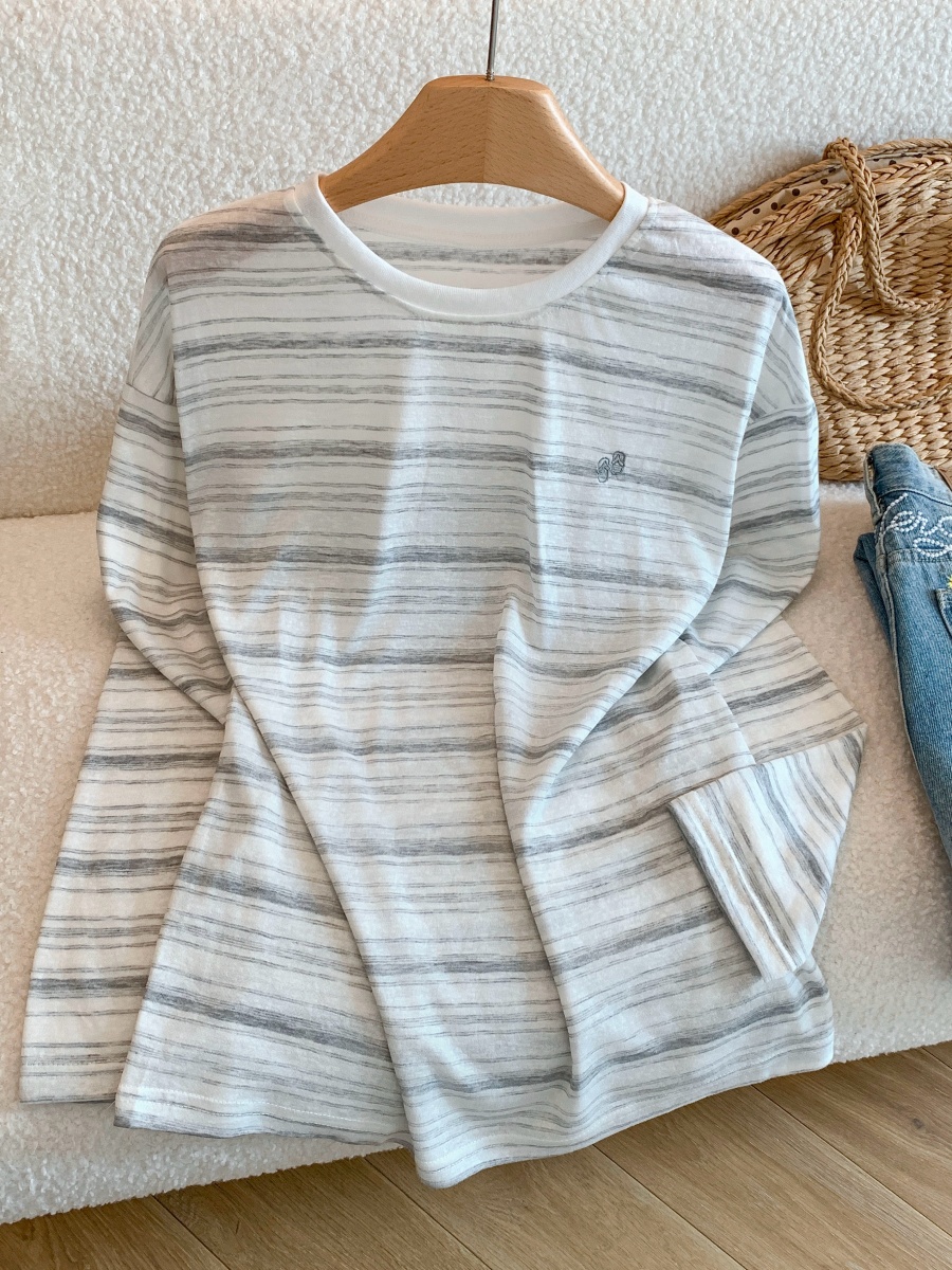 Women's Summer Striped Sun Protection Long Sleeve T-Shirt Lightweight Loose Breathable Top - Style ca4f3d - Image 3